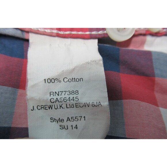 J Crew Shirt Mens Large Tall Red Plaid Button Down Dress Shirt Preppy Adult LT - Picture 7 of 7
